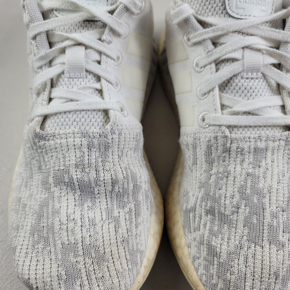 Adidas NMD R2 Flyknit Trainers Triple White Gray BY8691 Women Sneakers Shoes 7 - Picture 4 of 12